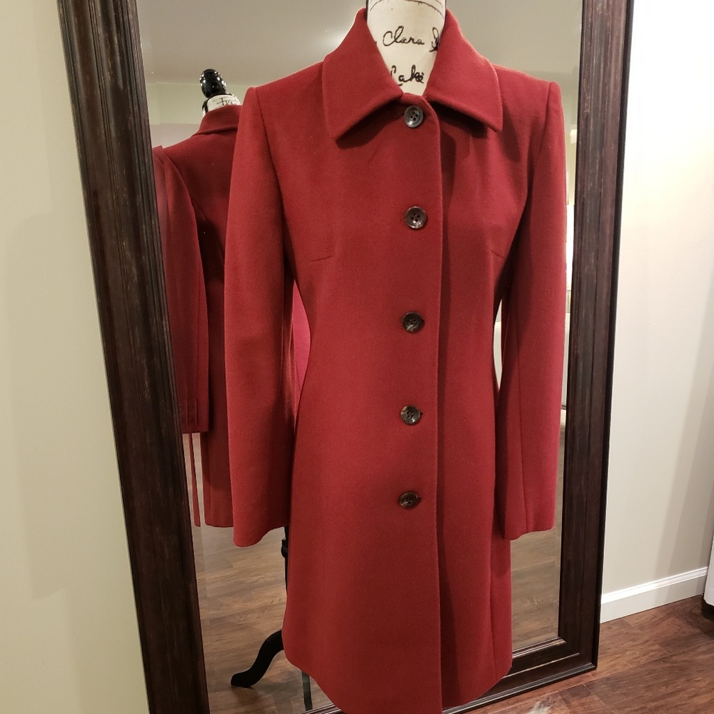 Jones New York maroon/rusty red long coat